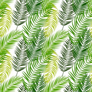 Beautifil Palm Tree Leaf Silhouette Seamless Pattern Background Vector Illustration EPS10
