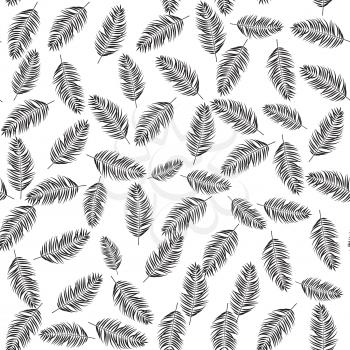 Beautifil Palm Tree Leaf  Silhouette Seamless Pattern Background Vector Illustration EPS10
