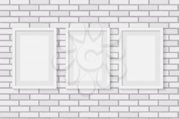 White Frame on Brick Wall Vector Illustration Background EPS10