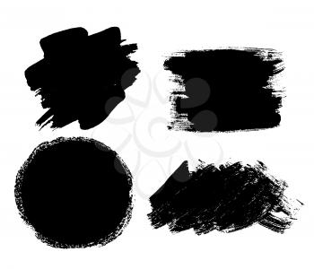 Abstract Brush Stroke Black Ink Pain. Dirty Artistic Grunge Design Elements, Frames, Labels for Text. Vector Illustration EPS10