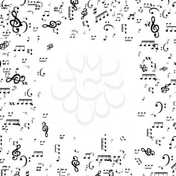 Set of musical notes, Treble clef. Vector Illustration. EPS10
