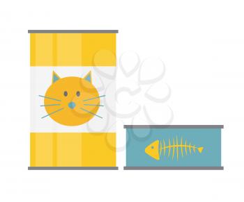 Pet Food Can Template in Modern Flat Style Icon. Material for Design. Vector Illustration EPS10	
