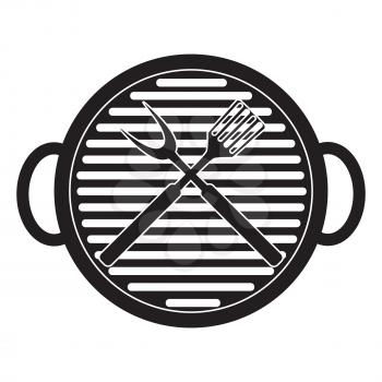 BBQ Icon with Grill Tools. Vector Illustration EPS10