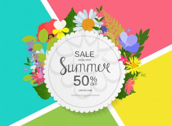 Summer Sale  Abstract Background Vector Illustration EPS10
