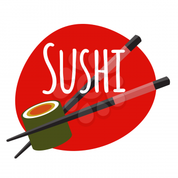 Sushi Icon. Traditional Japanese Food. Vector Illustration EPS10