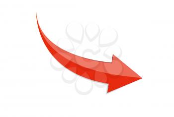 Red Arrow 3d  Sign Icon. Vector illustration Isolated on White Background. EPS10
