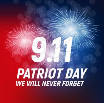 9.11 Patriot Day background We Will Never Forget Poster Template Vector illustration EPS10