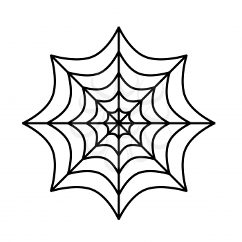 Silhouette of spider cobweb on white background. Vector Illustration. EPS10