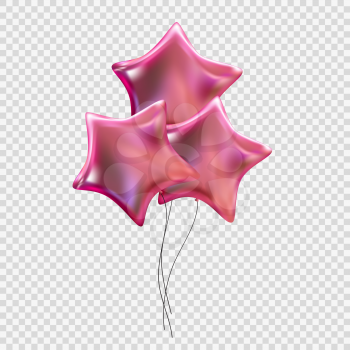 Colour Glossy Helium Balloons Isolated on Transparent Background. Vector Illustration EPS10