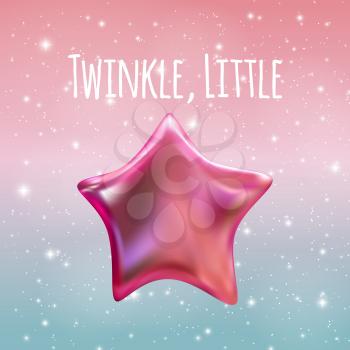 Twinkle Little Star on Night Sky Background. Vector illustration EPS10