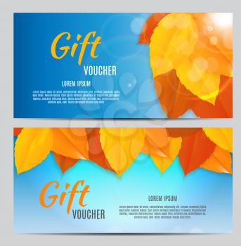 Autumn Gift Voucher Template Vector Illustration for Your Business EPS10