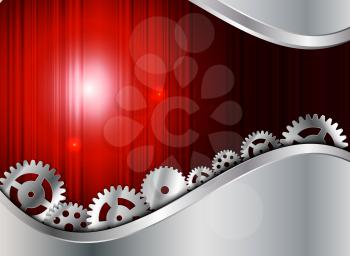 Abstract Metal Background with Gear Vector Illustration EPS10
