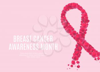 Breast Cancer Awareness Month Pink Ribbon Background Vector Illustration EPS10
