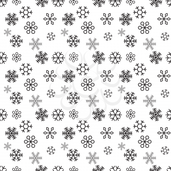 Christmas snowflakes on white background. Seamless pattern. Vector Illustration. EPS10