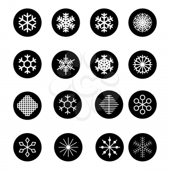 Christmas snowflakes on white background. Vector Illustration. EPS10