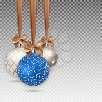 Happy New Year and Merry Christmas Winter Background with Ball  Vector Illustration EPS10
