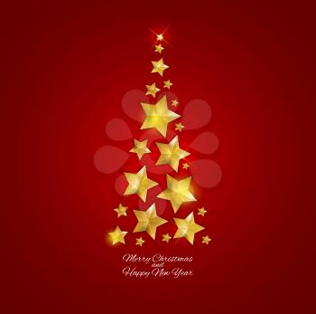 New Year Background with Christmas Tree. Vector Illustration EPS10