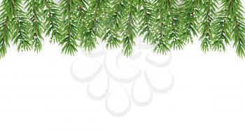 Fir Branches with Snow. Merry Christmas and New Year Winter Background. Vector Illustration EPS10