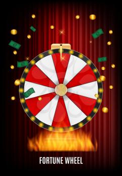 Wheel of Fortune, Lucky Icon with Place for Text. Vector Illustration EPS10