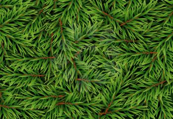 Realistic Fir Branches Background, Christmas Tree, Pine. Vector Illustration EPS10