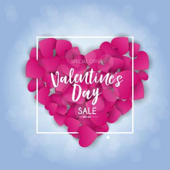 Valentine s Day Love and Feelings Sale Background Design. Vector illustration EPS10