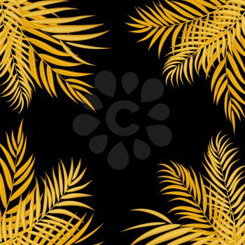 Beautifil Palm Tree Leaf Silhouette Background Vector Illustration EPS10
