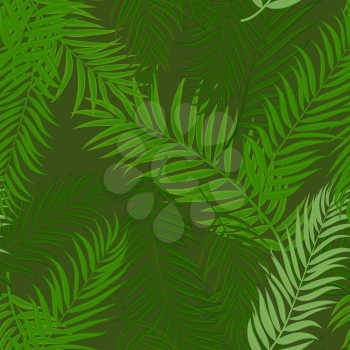 Beautifil Palm Tree Leaf  Silhouette Seamless Pattern Background Vector Illustration EPS10