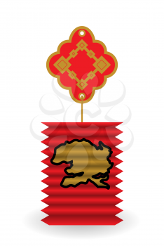 Postcard celebrating the Chinese New Year. Vector Illustration. EPS10