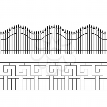 Silhouette of decorative fence. Territory fencing. Vector Illustration. EPS10