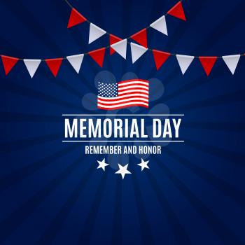 Memorial Day Background Template Vector Illustration EPS10