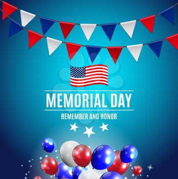 Memorial Day Background Template Vector Illustration EPS10