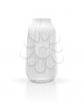 Realistic 3D model of vase white color on isolation background. Vector Illustration. EPS10