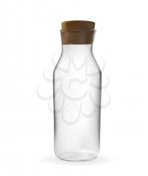 Realistic 3D model of Glass bottle with lid. Vector Illustration. EPS10