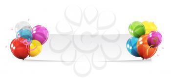 Color Glossy Balloons Background Banner Vector Illustration eps10