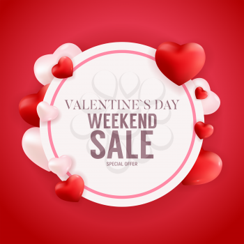 Valentine's Day Love and Feelings Weekend Sale Background Design. Vector illustration