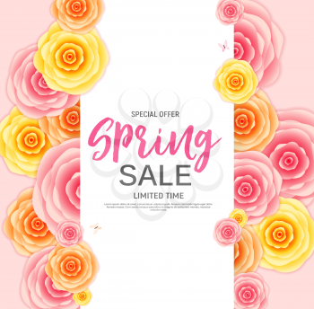 Abstract Design Spring Sale Banner Template. Vector Illustration EPS10
