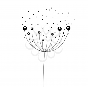 Abstract dandelion on white background. vector illustration. EPS10