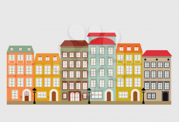 Little Town in retro Style. Vector Illustration EPS10