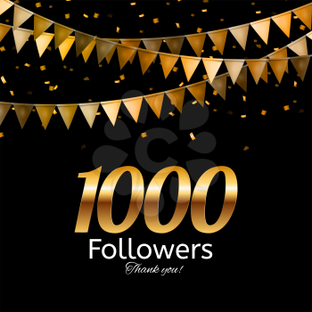 1000 Followers. Thank you. Vector Illustration Background EPS10