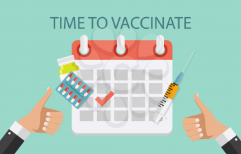 Time to Vaccinate Concept Background. Vector Illustration EPS10