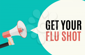 Get Your Flu Shot Vaccination concept flat background. Vector Illustration EPS10