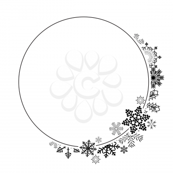 Abstract Winter Design Frame with Snowflakes. Vector Illustration EPS10