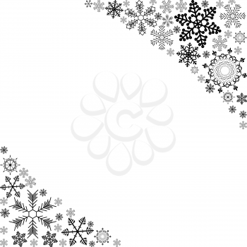Abstract Winter Design Background with Snowflakes for Christmas and New Year Poster. Vector Illustration EPS10