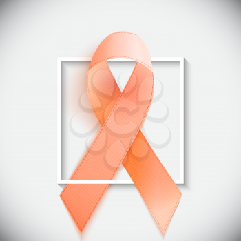 Orange Ribbon a Symbol of Leukemia. Vector Illustration EPS10