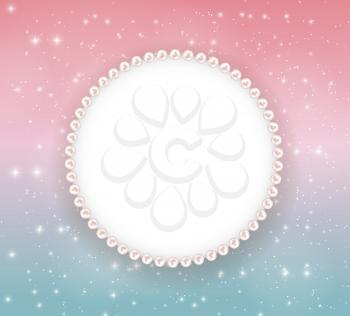 Abstract Beautuful Background with Pearl Frame. Vector Illustration EPS10