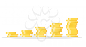 Gold coins. Symbol of wealth and Business success. Vector illustration. EPS10