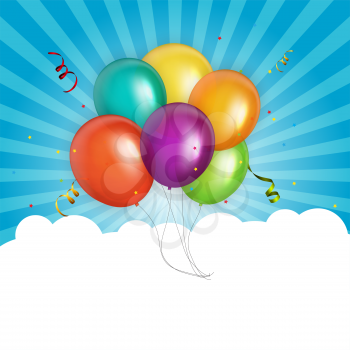 Color glossy balloons birthday card background Vector Illustration EPS10
