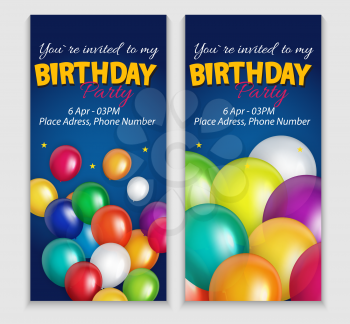 Abstract Birthday Party Invitation with Empty Place for Photo. Vector Illustration EPS10
