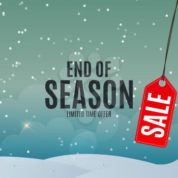 End of Winter Sale Background, Discount Coupon Template. Vector Illustration eps10