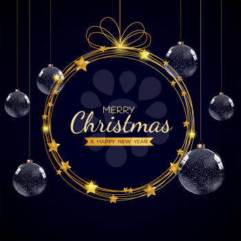 Merry Christmas and Happy New Year Holiday Template Background. Vector Illustration EPS10